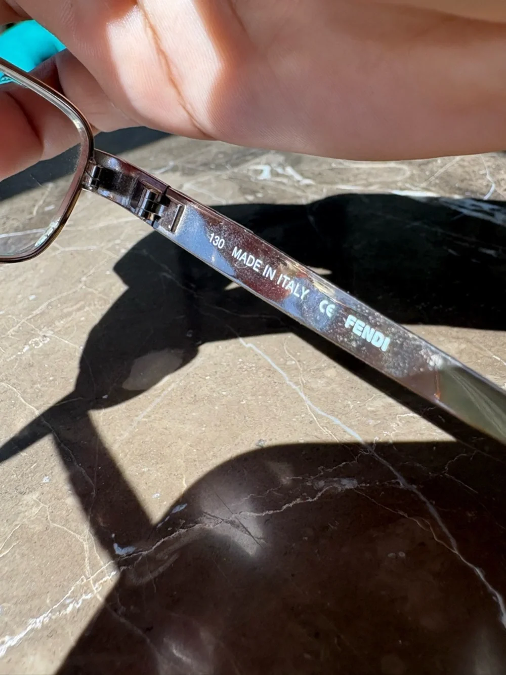 FENDI F769R Vintage 80s 90s Silver Rectangle Eyeglasses Reading Italy Made READ